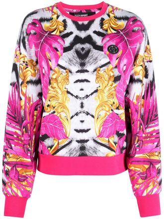 Plein Sport rear logo-print detail sweatshirt - Pink