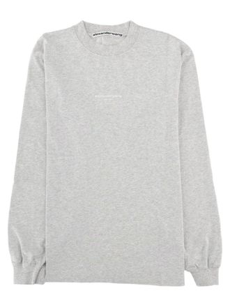 Alexander Wang Heather Grey Long-Sleeve Logo T-Shirt