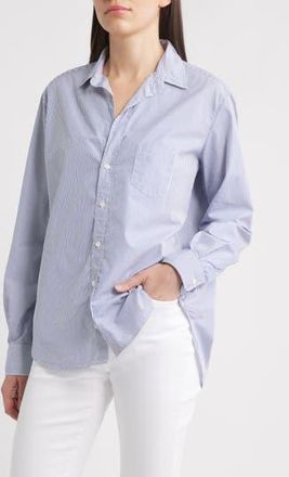 Frank & Eileen Eileen Relaxed Button-Up Shirt in Navy And White Stripe at Nordstrom Rack, Size X-Large