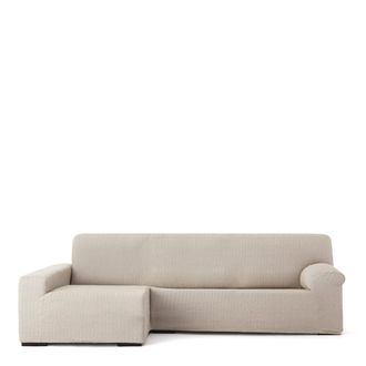 Eysa Funda de sof&aacute; chaise longue biel&aacute;stica izquierda lino 250 - 360 cm