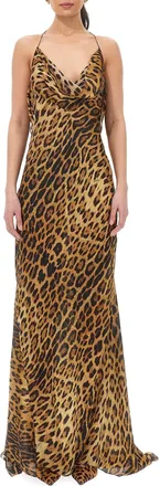Roberto Cavalli Womens Dress Silk, Beige