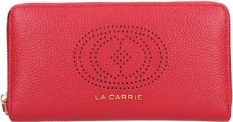 La Carrie Drilled Logo Big Wallet - Dames - Portefeuilles - Rood - ONE Size - Leer - Accessoires