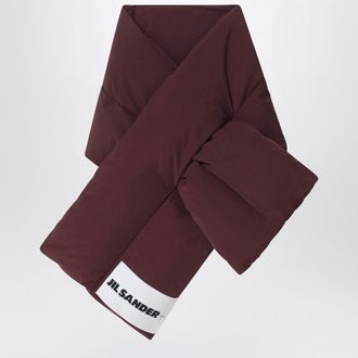 Jil Sander Plum Padded Scarf With Logo