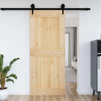 Berkfield Home Door NARVIK 95x210 cm Solid Wood Pine in Brown
