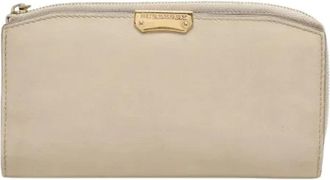 Burberry Pre-owned Wallets, female, Beige, Size: ONE SIZE Pre-owned Zip Around Bifold Wallet