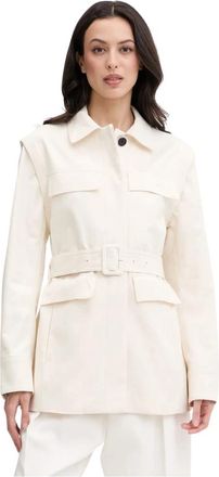 Karl Lagerfeld Single-Breasted Coat - Dames - Mantel - Beige - L - Katoen - Jassen