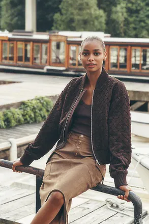 Avec Les Filles Faux Leather Crop Jacket
