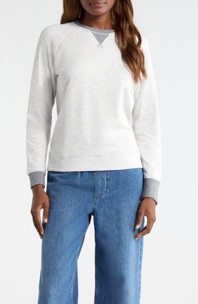 Marine Layer Varsity Raglan Sweatshirt in Heather Grey at Nordstrom, Size X-Small