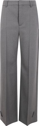 Jean Paul Gaultier Womens Tailoring Trouser With Hem Buttoning Detail - Grey Wool - Size EU 34 (Womens)