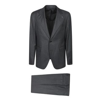 Tagliatore Single Breasted Suits, male, Gray, Size: 2XL Single-breasted Jacket