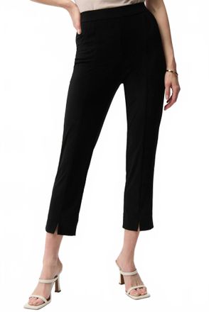 Joseph Ribkoff Front Slit Pull On Crop Pants In Black