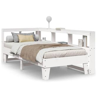 Berkfield Home Bookcase Bed without Mattress White 75x190cm Solid Wood Pine | Size: 75x190 cm