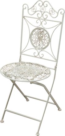 Biscottini International Biscottini - Silla De Hierro Forjado Silla Plegable Silla De Jard&iacute;n Y Terraza Motivos Decorativos Silla De Exterior Interior Estilo Vintage