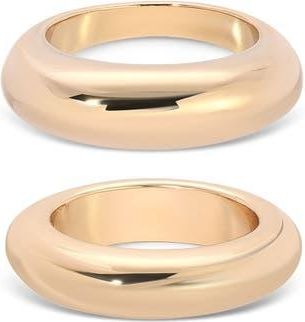 Ettika Modern Dome Set of 2 Rings in Gold at Nordstrom, Size 8