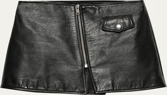 Prada Leather Mini Skirt