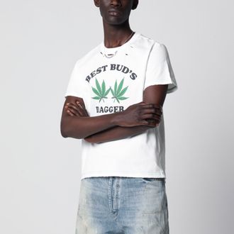 Dagger T-shirt bianca Best Buds con strappi