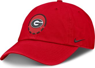 Nike Georgia Natural Club Nike Mens College Adjustable Hat in Red | NC0165NGBN-YW8