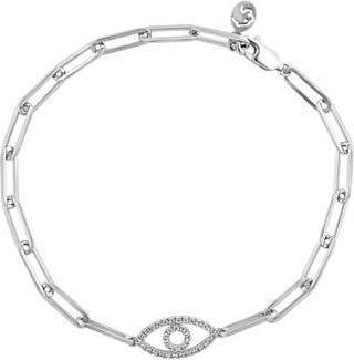 Effy Diamond Evil Eye Chain Bracelet in Silver at Nordstrom Rack, Size 7