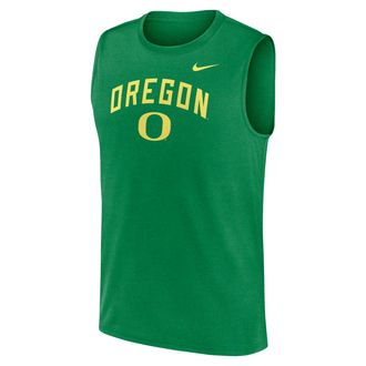 Nike Oregon Primetime Arch Legend Nike Mens Dri-FIT College Muscle Tank Top in Green | 01B330DUON-G1M