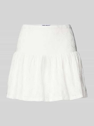 Review Kurzer Rock mit Sch&ouml;&szlig;chendetail und Lochstickerei in Weiss, Gr&ouml;&szlig;e XL