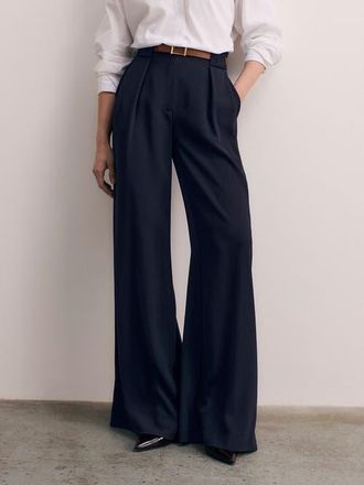 The Fold Lyon Clever Crepe Pants in Navy at Nordstrom, Size 10