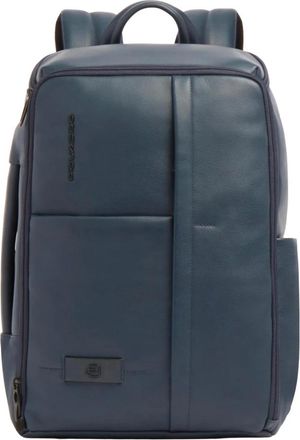 Piquadro Uitbreidbare Leren Reizen Rugzak 15.6 Laptop 31 L - Heren - Rugzakken - Blauw - ONE Size - Leer - Tassen