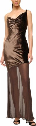 Staud Beaton Maxi Dress In Dark Chocolate
