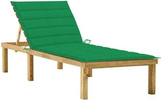 vidaXL Tumbona Con Coj&iacute;n Verde Madera De Pino Impregnada Vidaxl