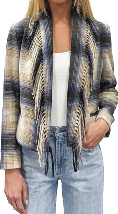 Drew Warren Open Front Knit Blazer In Indigo