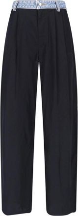 Alexander Wang Black Denim Waistband Straight Leg Trousers