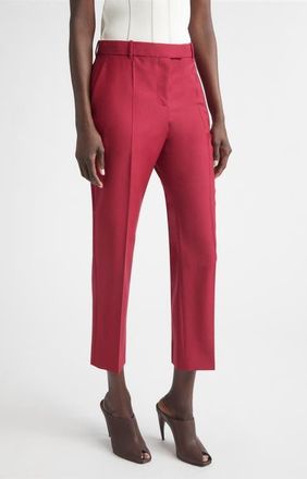Alexander McQueen Wool & Mohair Narrow Bootcut Trousers in Raspberry at Nordstrom, Size 12 Us