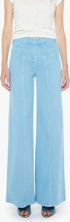 Mother Sunny Hustler Roller Wide Leg Jeans In Heritage Blue