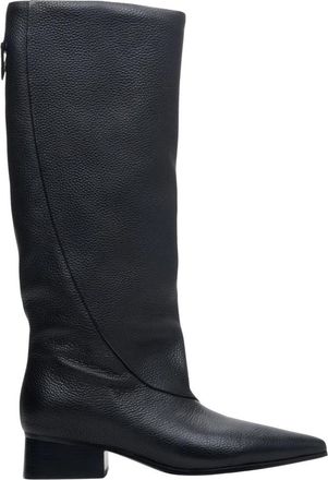 Estro & Luminara Laarzen met wijde schacht - Dames - Laarzen met Hak - Zwart - 36 EU - Leer - Schoenen