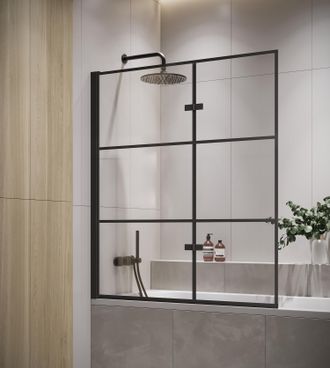 Badplaats Mampara De Ba&ntilde;o Berkan 110 X 140 Cm - Negro - Mampara De Ba&ntilde;o Gi