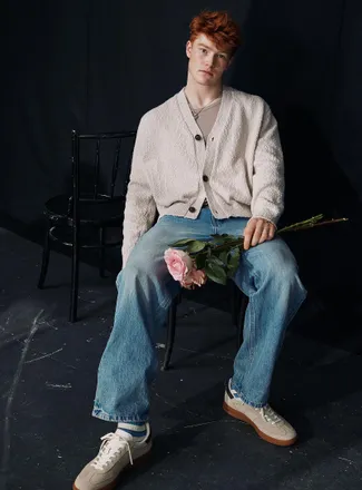 Le 31 Mens Textured knit Cardigan Sweater