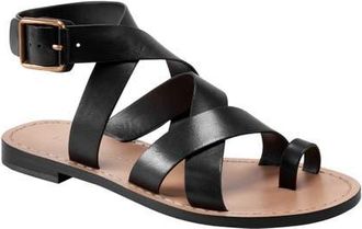 Marc Fisher Lollie Strappy Toe Loop Sandal Women) in Black at Nordstrom, Size 6