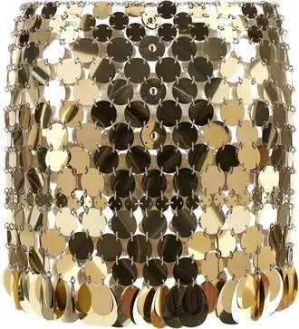 Paco Rabanne Metal Disc Chain-Mesh Skirt - Gold