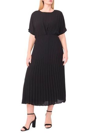 Halogen Pleated Dolman Sleeve Maxi Dress in Rich Black at Nordstrom Rack, Size 2 X