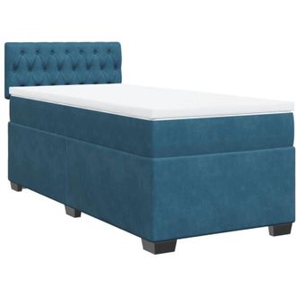 vidaXL Cama Box Spring Con Colch&oacute;n Terciopelo Azul 90x190 Cm Vidaxl