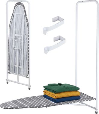 Relaxdays Tabla De Planchar Relaxdays De Puerta, 108,5x43 Cm, Plegable, Ahorra Espacio, Ideal Para Espacios Peque&ntilde;os, Blanco/gris