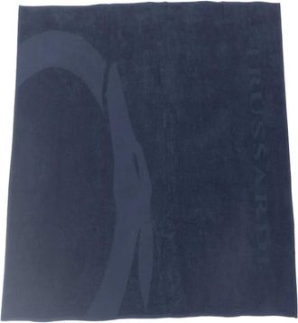 Trussardi Monochrome Logo Strandlaken - unisex - Handdoeken - Blauw - ONE Size - Home
