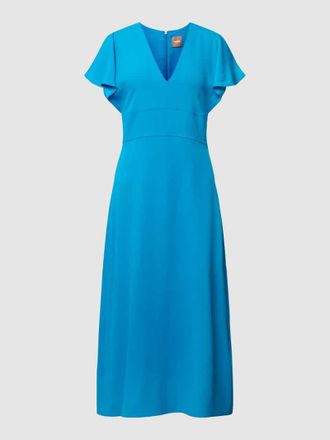 HUGO BOSS Midikleid mit V-Ausschnitt Modell Dawinga in Royal, Gr&ouml;&szlig;e 36