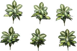 Nearly Natural Set Of 6 Artificial Golden Dieffenbachia Plants