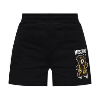 Moschino Printed Sweat Shorts - Dames - Bermuda - Zwart - M - Katoen - Korte Broeken