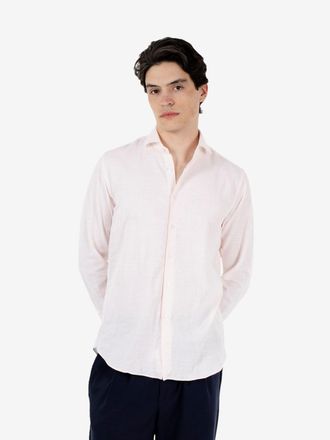 Xacus Washed shirt a righe rosa