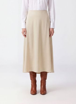 Tagliatore High-Waisted Cr&ecirc;pe A-Line Long Skirt