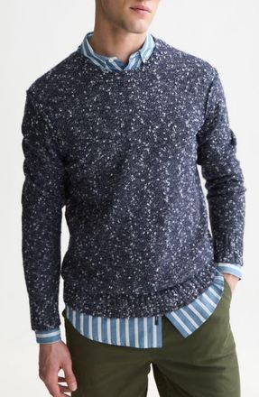 Scotch & Soda Melange Boucl&eacute; Crewneck Sweater in Sky Captain at Nordstrom, Size Xx-Large