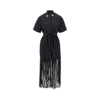 Pinko Fringed shirt dress Woman 38