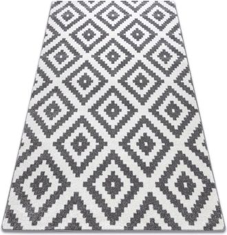 RugsX Rugsx - Alfombra Sketch - F998 Crema/gris - Cuadrados Ruta White 240x330 Cm