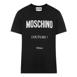 Moschino Heren Couture Milano T-Shirt (Zwart)